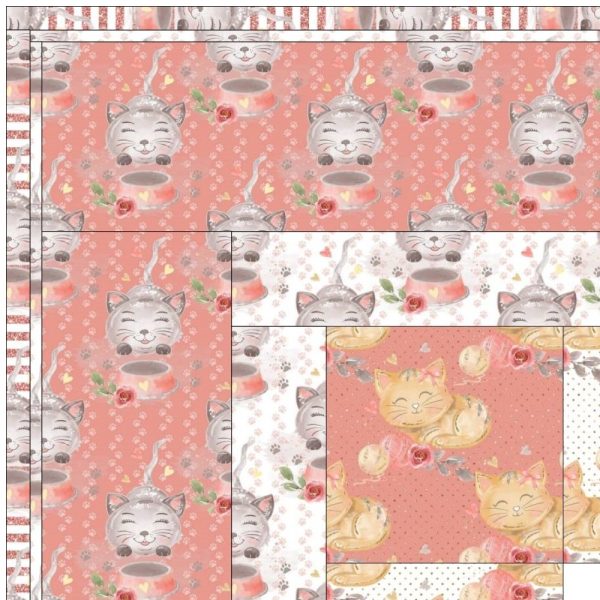 Sweet Cats Quilt Kit - 60 1 2  x 74 1 2  Online - Image 3