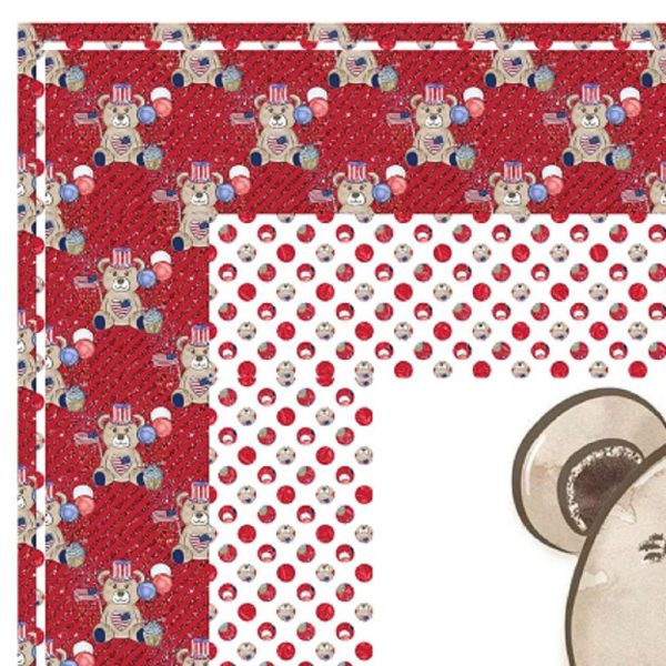Red Patriotic Teddy Bear Wall Hanging 42  x 42  Cheap - Image 2