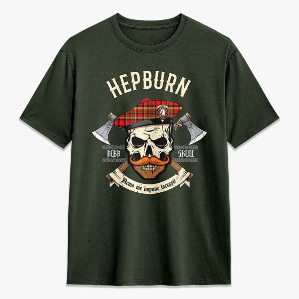 Hepburn Tartan Crest 2D T-shirt - Alba Skull Style Fashion - Image 5