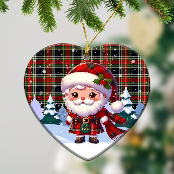 Stewart Black Tartan Christmas Ceramic Ornament - Santa Claus In Kilt Style Online Hot Sale - Image 5