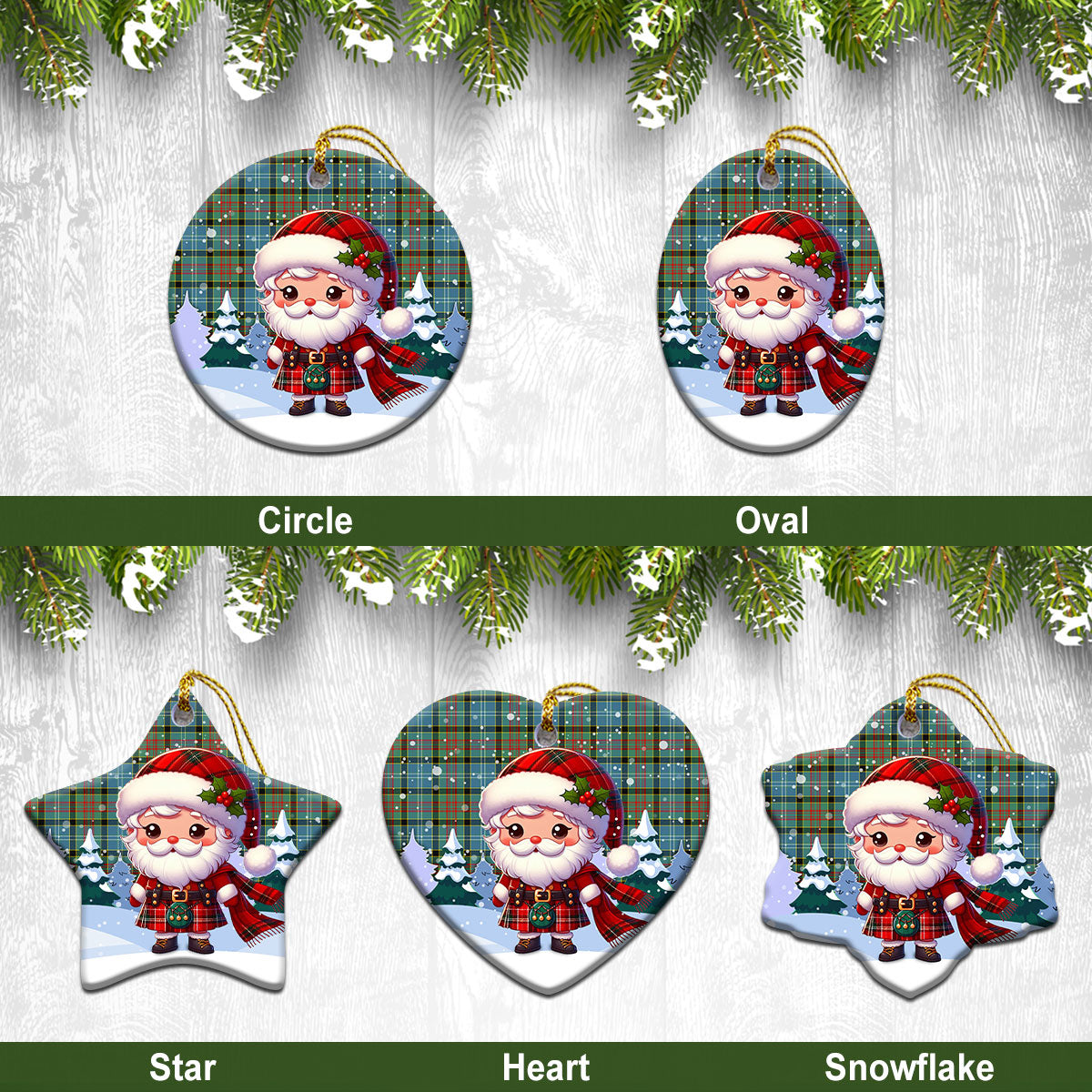 Walkinshaw Tartan Christmas Ceramic Ornament – Santa Claus In Kilt Style Discount
