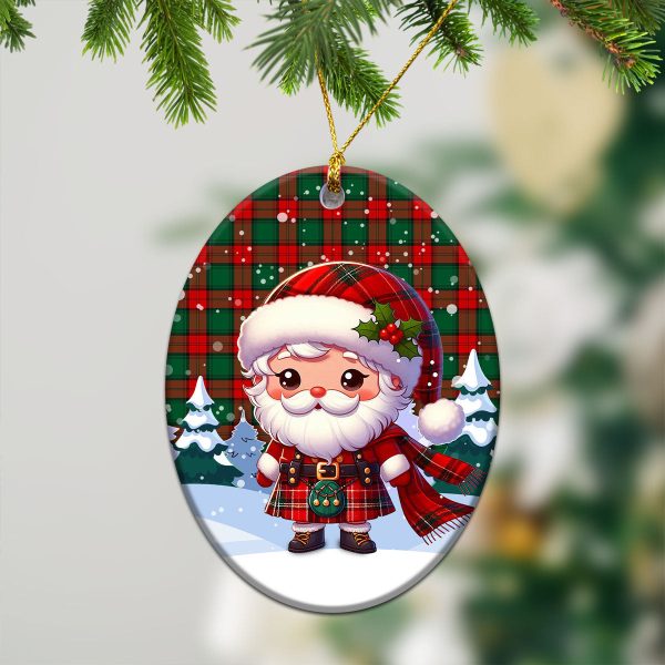 Stewart Atholl Modern Tartan Christmas Ceramic Ornament - Santa Claus In Kilt Style Online Sale - Image 3