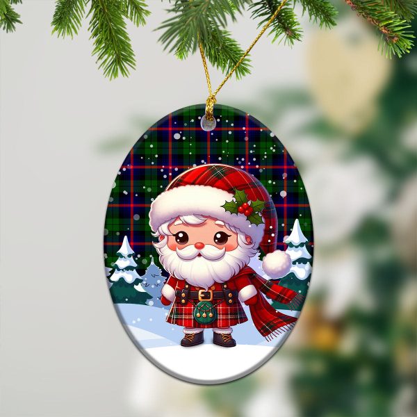Urquhart Modern Tartan Christmas Ceramic Ornament - Santa Claus In Kilt Style Online Hot Sale - Image 3