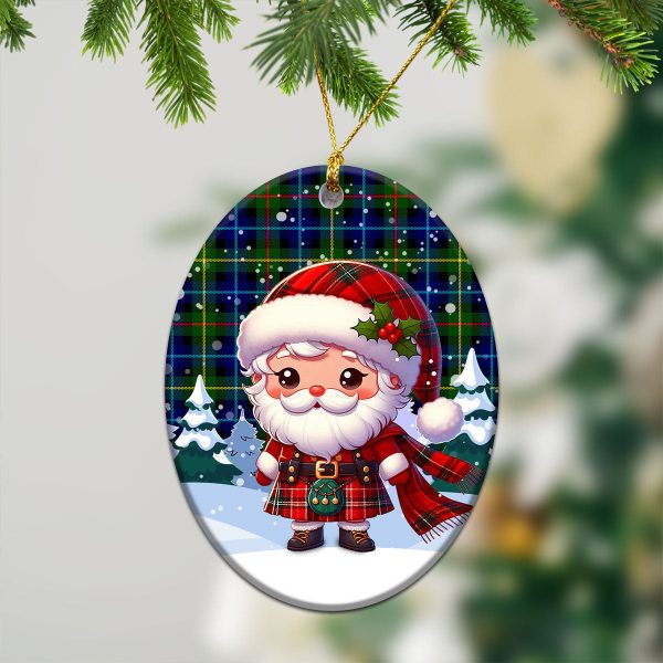 Smith Modern Tartan Christmas Ceramic Ornament - Santa Claus In Kilt Style Online Hot Sale - Image 3