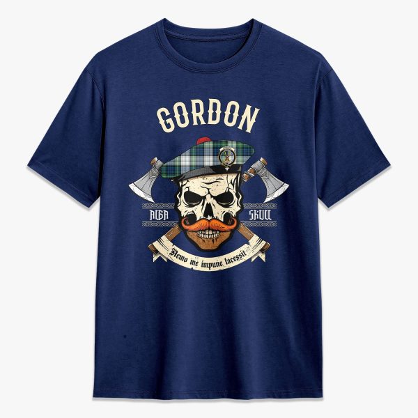 Gordon Dress Ancient Tartan Crest 2D T-shirt - Alba Skull Style Hot on Sale - Image 3