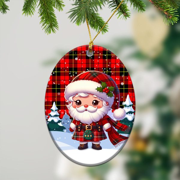 Wallace Hunting Red Tartan Christmas Ceramic Ornament - Santa Claus In Kilt Style Cheap - Image 3