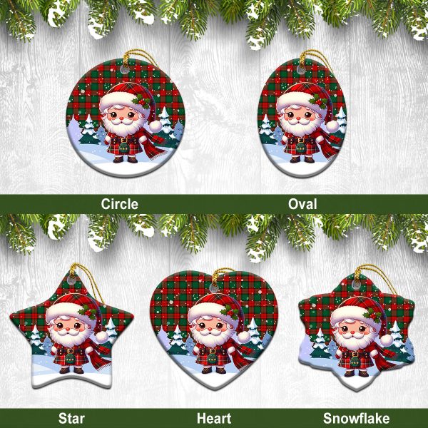 Stewart Atholl Modern Tartan Christmas Ceramic Ornament - Santa Claus In Kilt Style Online Sale