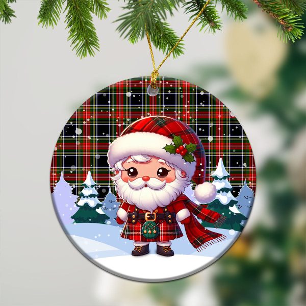 Stewart Black Tartan Christmas Ceramic Ornament - Santa Claus In Kilt Style Online Hot Sale - Image 2