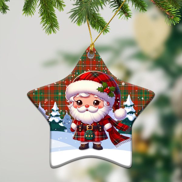 Hay Ancient Tartan Christmas Ceramic Ornament - Santa Claus In Kilt Style Discount - Image 4