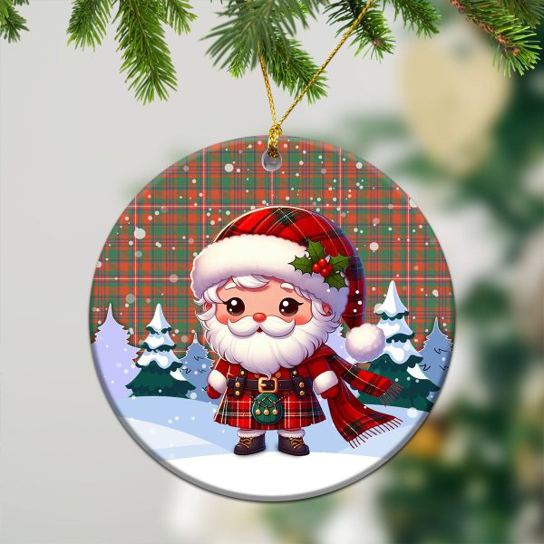 MacKinnon Ancient Tartan Christmas Ceramic Ornament - Santa Claus In Kilt Style Online Hot Sale - Image 2