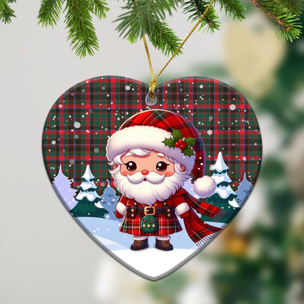 Cumming Hunting Modern Tartan Christmas Ceramic Ornament - Santa Claus In Kilt Style Online Hot Sale - Image 5