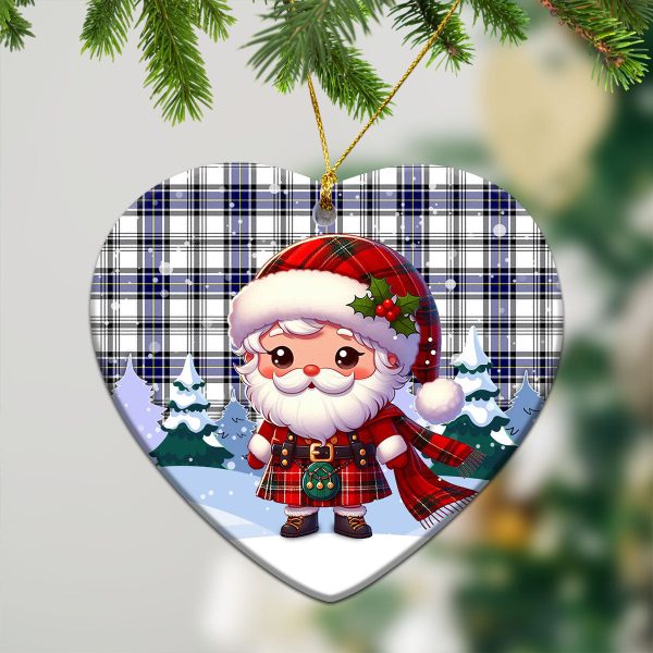 Hannay Modern Tartan Christmas Ceramic Ornament - Santa Claus In Kilt Style Discount - Image 5