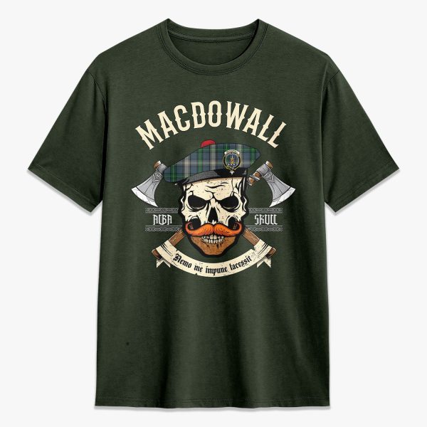 MacDowall Tartan Crest 2D T-shirt - Alba Skull Style Online - Image 5