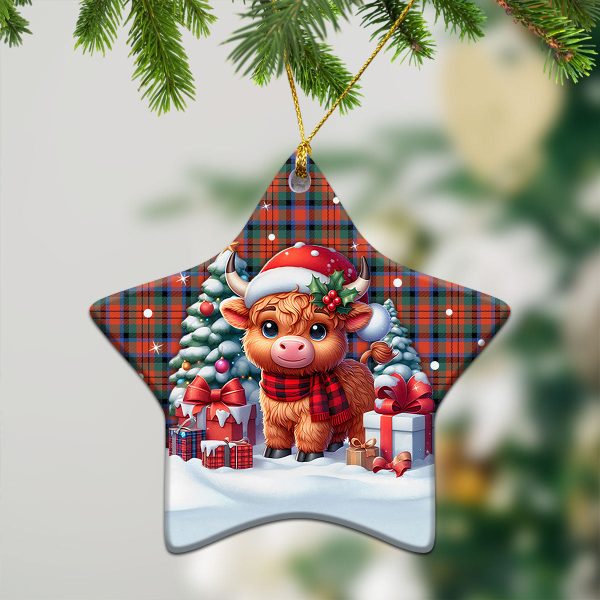 McDuff Ancient Tartan Christmas Ceramic Ornament - Highland Cow Winter Style Hot on Sale - Image 4