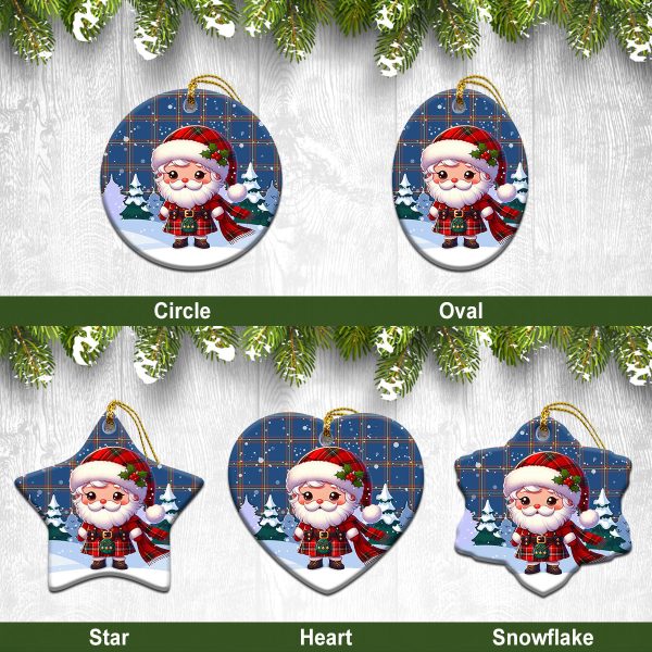 McLaine of Loch Buie Hunting Ancient Tartan Christmas Ceramic Ornament - Santa Claus In Kilt Style on Sale