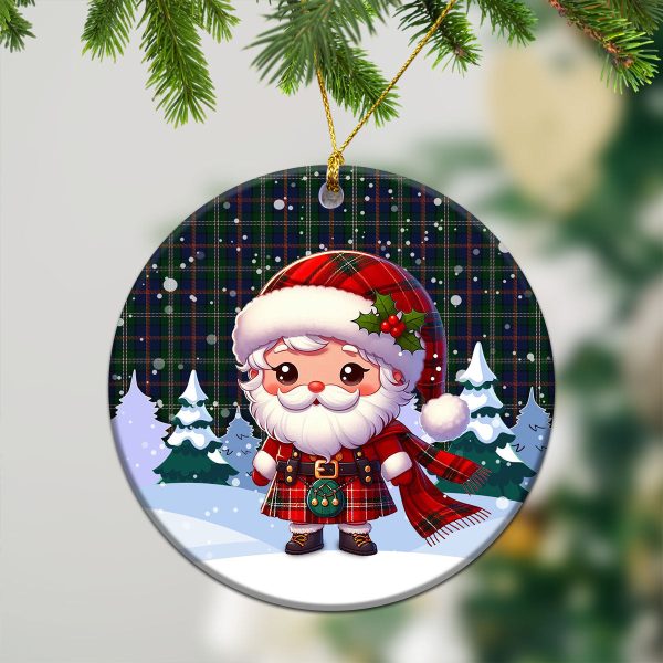 Purves Tartan Christmas Ceramic Ornament - Santa Claus In Kilt Style For Cheap - Image 2