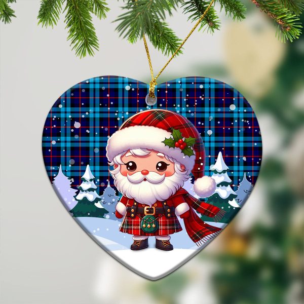 MacCorquodale Tartan Christmas Ceramic Ornament - Santa Claus In Kilt Style Discount - Image 5