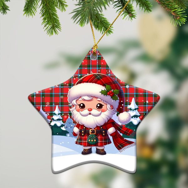Sinclair Modern Tartan Christmas Ceramic Ornament - Santa Claus In Kilt Style Online Hot Sale - Image 4