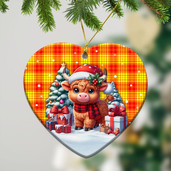 MacMillan Clan Tartan Christmas Ceramic Ornament - Highland Cow Winter Style Online Hot Sale - Image 5