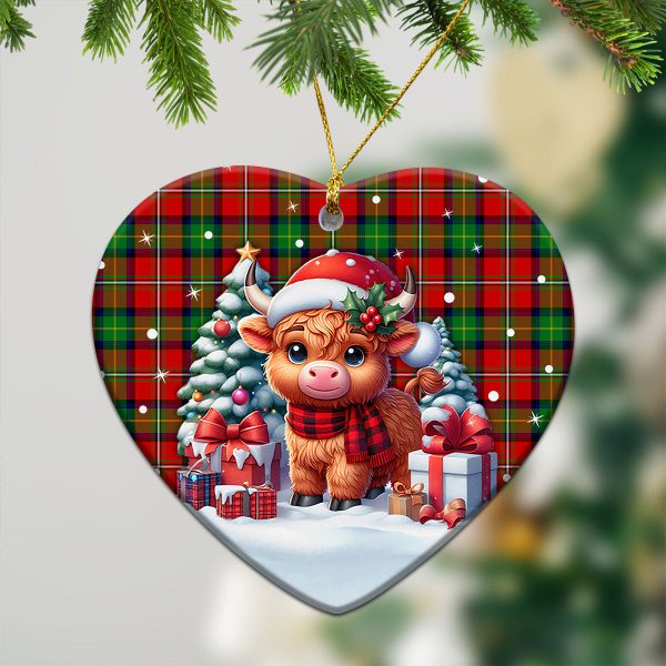 Fairlie Tartan Christmas Ceramic Ornament - Highland Cow Winter Style Cheap - Image 5