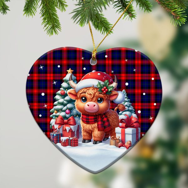 McCracken Tartan Christmas Ceramic Ornament - Highland Cow Winter Style For Cheap - Image 5