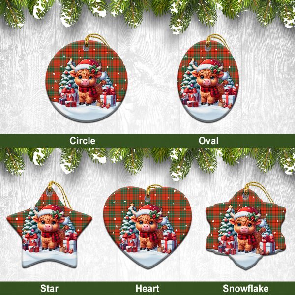 McAulay Ancient Tartan Christmas Ceramic Ornament - Highland Cow Winter Style Online