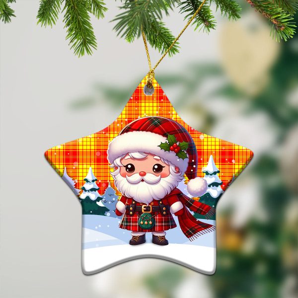 MacMillan Clan Tartan Christmas Ceramic Ornament - Santa Claus In Kilt Style Sale - Image 4