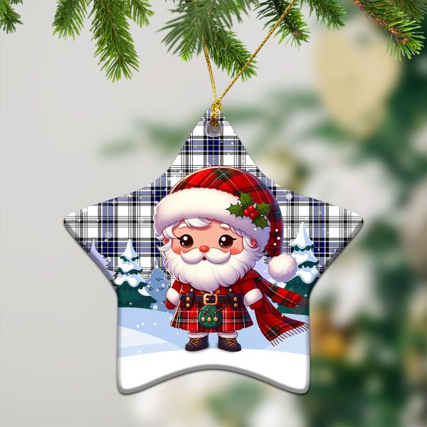 Hannay Modern Tartan Christmas Ceramic Ornament - Santa Claus In Kilt Style Discount - Image 4