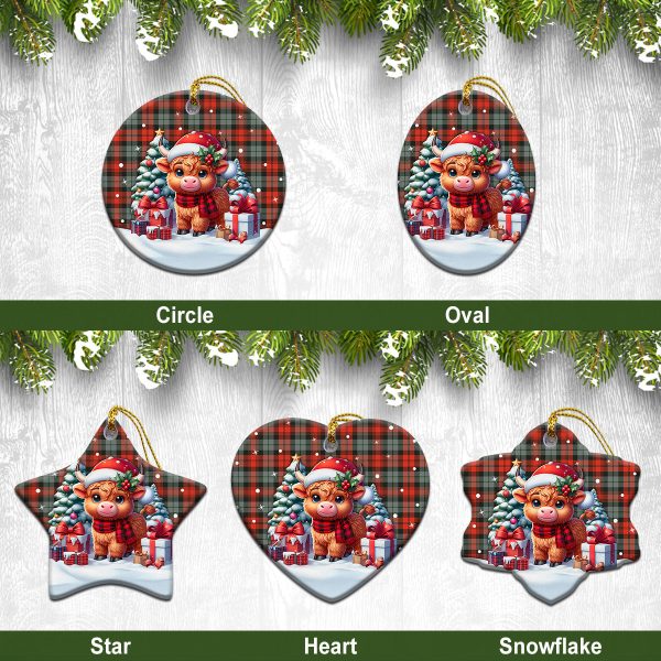 McLachlan Weathered Tartan Christmas Ceramic Ornament - Highland Cow Winter Style For Discount