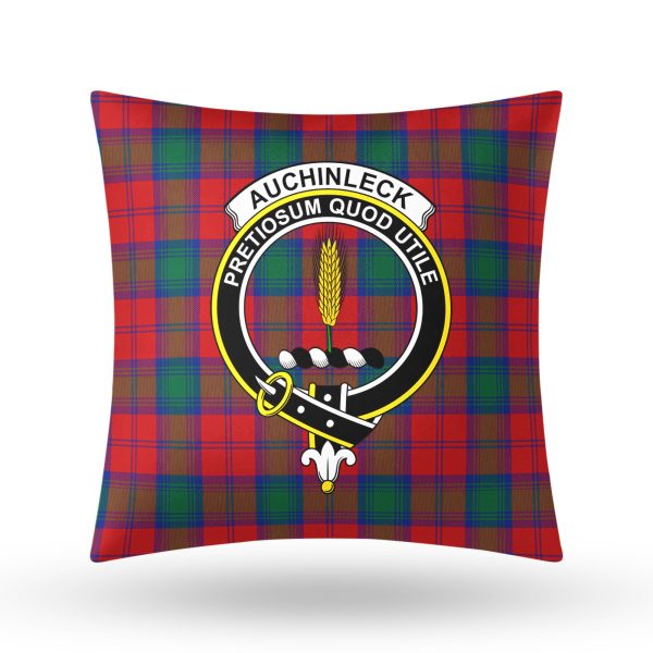 Auchinleck Tartan Crest Pillow Cover Hot on Sale - Image 3