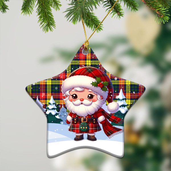 McIndoe Tartan Christmas Ceramic Ornament - Santa Claus In Kilt Style For Discount - Image 4