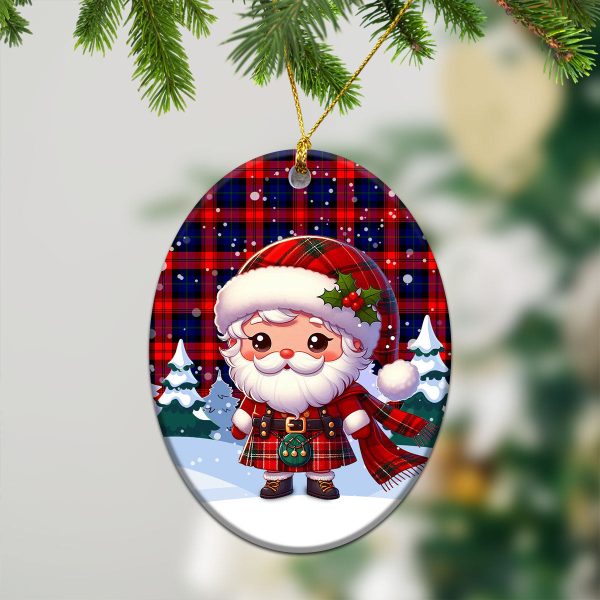 McLachlan Modern Tartan Christmas Ceramic Ornament - Santa Claus In Kilt Style Cheap - Image 3