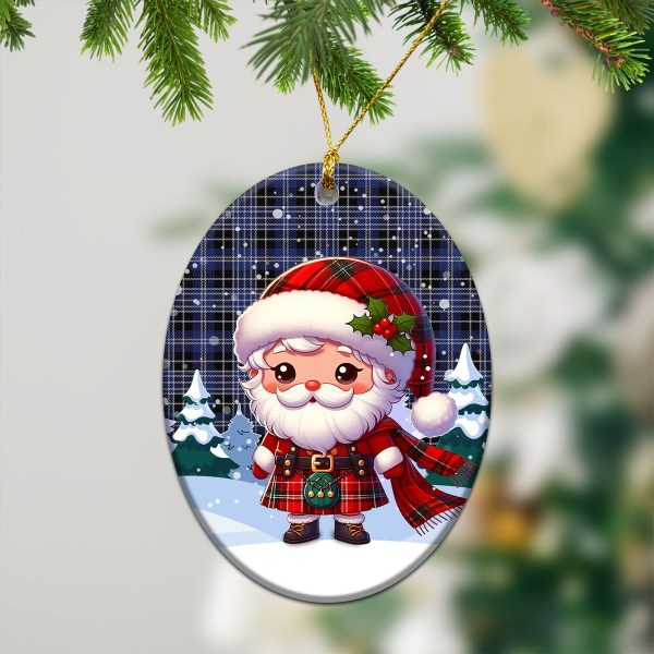 Clark Modern Tartan Christmas Ceramic Ornament - Santa Claus In Kilt Style on Sale - Image 3