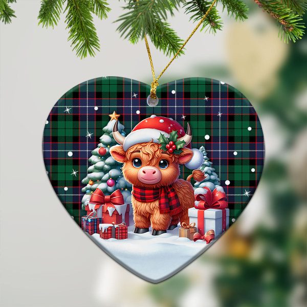 Mitchell Modern Tartan Christmas Ceramic Ornament - Highland Cow Winter Style Online now - Image 5