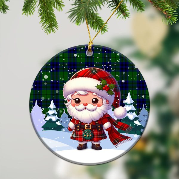 Keith Modern Tartan Christmas Ceramic Ornament - Santa Claus In Kilt Style Sale - Image 2