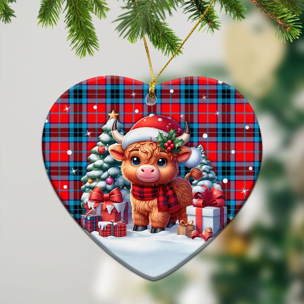 McTavish Modern Tartan Christmas Ceramic Ornament - Highland Cow Winter Style Online - Image 5