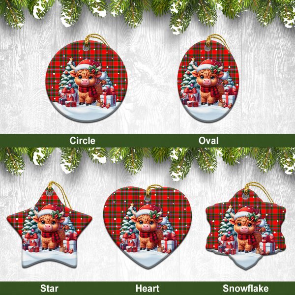 Maule Tartan Christmas Ceramic Ornament - Highland Cow Winter Style Online Sale