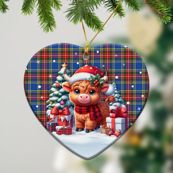 MacBeth Modern Tartan Christmas Ceramic Ornament - Highland Cow Winter Style For Sale - Image 5