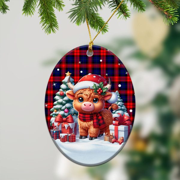 McCracken Tartan Christmas Ceramic Ornament - Highland Cow Winter Style For Cheap - Image 3