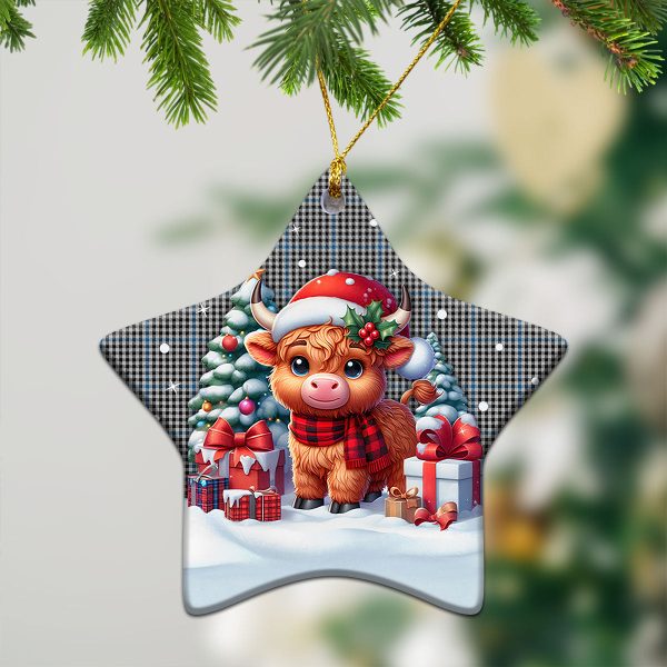 Gladstone Tartan Christmas Ceramic Ornament - Highland Cow Winter Style Supply - Image 4