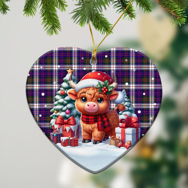 McDonald Dress Modern Tartan Christmas Ceramic Ornament - Highland Cow Winter Style Supply - Image 5