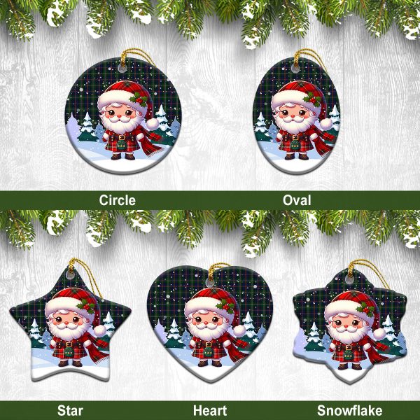 Purves Tartan Christmas Ceramic Ornament - Santa Claus In Kilt Style For Cheap