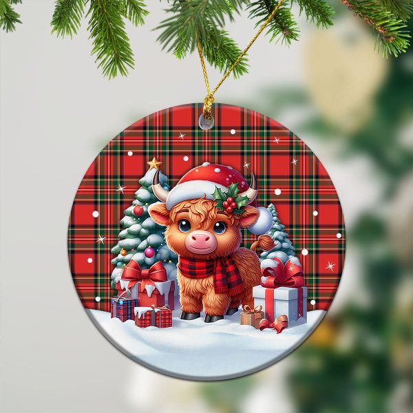 Monypenny Tartan Christmas Ceramic Ornament - Highland Cow Winter Style Sale - Image 2