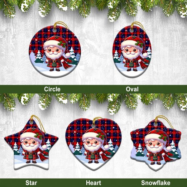 McLachlan Modern Tartan Christmas Ceramic Ornament - Santa Claus In Kilt Style Cheap