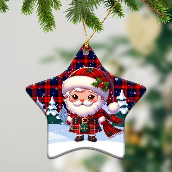 McLachlan Modern Tartan Christmas Ceramic Ornament - Santa Claus In Kilt Style Cheap - Image 4