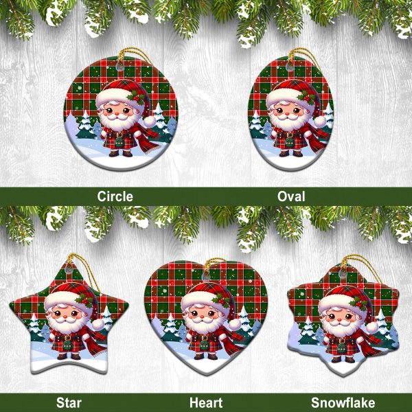 Pollock Tartan Christmas Ceramic Ornament - Santa Claus In Kilt Style For Cheap