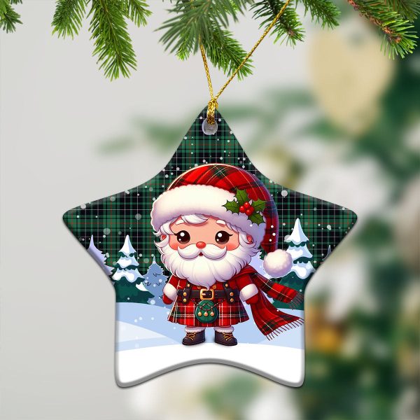 MacAulay Hunting Ancient Tartan Christmas Ceramic Ornament - Santa Claus In Kilt Style Online - Image 4
