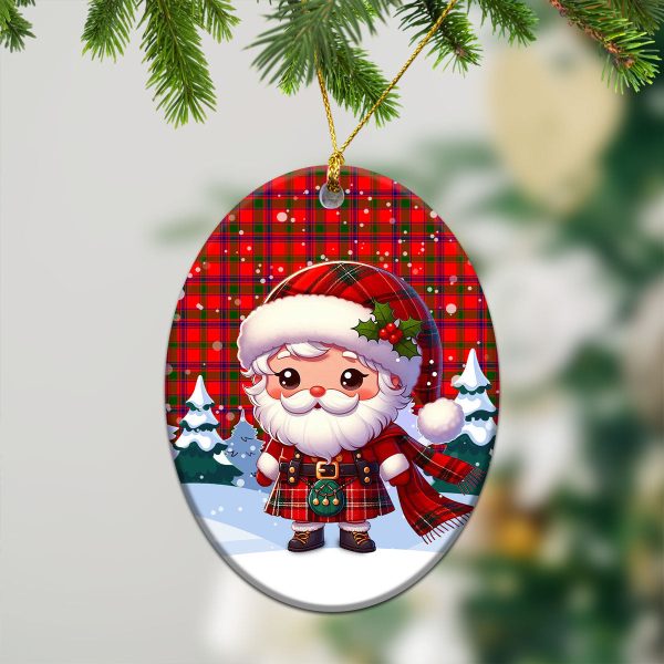 Bain Tartan Christmas Ceramic Ornament - Santa Claus In Kilt Style Cheap - Image 3