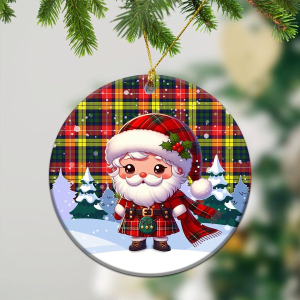 McIndoe Tartan Christmas Ceramic Ornament - Santa Claus In Kilt Style For Discount - Image 2