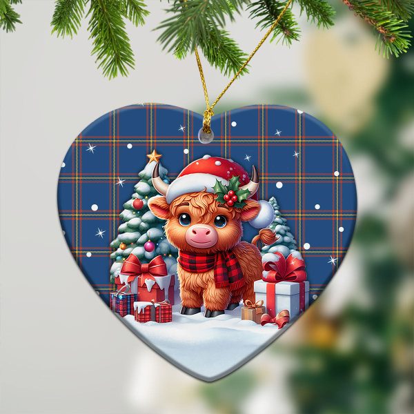 McLaine of Loch Buie Hunting Ancient Tartan Christmas Ceramic Ornament - Highland Cow Winter Style Sale - Image 5